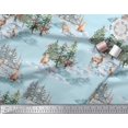thumbnail image 3 of Soimoi Green Moss Georgette Fabric Animals & Pine Tree Decor Fabric Printed Yard 42 Inch Wide, 3 of 5