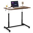 thumbnail image 1 of Giantex Mobile Height Adjustable Standing Desk, Compact Pneumatic Sit to Stand Computer Desk w/ Lockable Casters, Ergonomic Rolling Laptop Table for Home Office, Espresso, 1 of 8