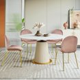 thumbnail image 4 of Gymax 4PCS Velvet Dining Chair Accent Leisure Chair Armless Side Chair Pink, 4 of 10