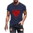 thumbnail image 1 of Yuzhih T-Shirts Assortis de la Saint-Valentin pour Couples, Mignons, Imprimés, Manches Courtes, Hauts Unisexes, Grande Taille, Col Rond, 1 of 4