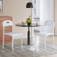 thumbnail image 2 of Modern Stackable Dining Chairs, Waterproof Plastic Seat with Ergonomic Back, Metal Legs, Easy Assembly, Space-Saving Kitchen Chairs for Dining Room, Indoor Outdoor Use, 45.5x40x76.5cm, 2 of 7