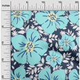 thumbnail image 2 of oneOone Polyester Spandex Teal Blue Fabric Floral Craft Projects Decor Fabric Printed By The Yard 56 Inch Wide, 2 of 4