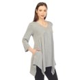 thumbnail image 2 of White Mark Tunique à Manches 3/4 pour Femmes, Taille Empire, Col en V, 2 of 6