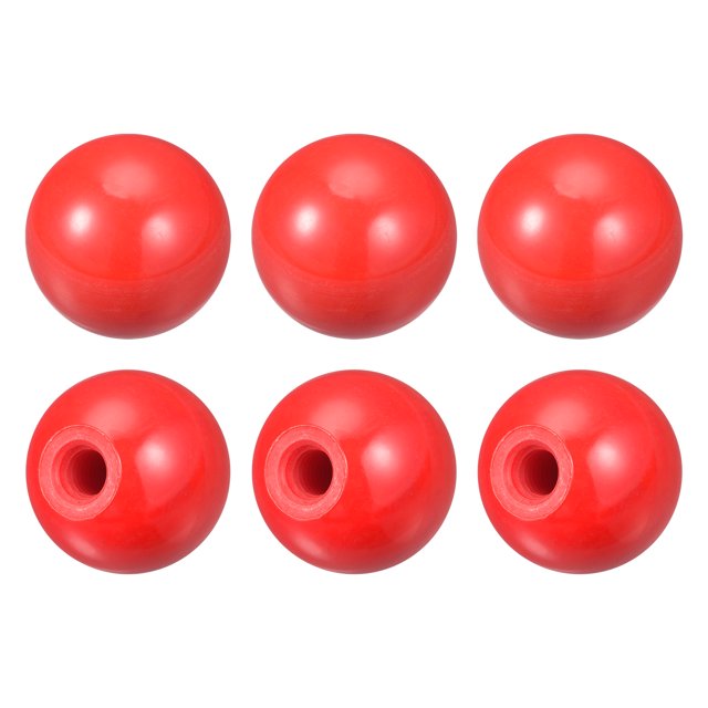 Unique Bargains Threaded Ball Knobs, 1.18Inch Dia M8 Female Thread Thermoset Round Ball Handles, Red 6 Pack