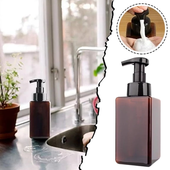 Glass&Bottle Foaming Soap Dispenser for Foam Hand Soap Refillable 15 Ounce Container with Empty Bottle for Liquid Foam Soap