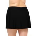 thumbnail image 3 of Krista Plus Women's Black A-Line Swim Skirt with Built-In Shorts Bottom, 3 of 4