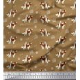 thumbnail image 1 of Soimoi Brown Cotton Voile Fabric Bird,Paw & Cocker Spaniel Dog Printed Craft Fabric by the Yard 56 Inch Wide, 1 of 3