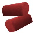 thumbnail image 4 of 2pcs Washable Sofa Armrest Covers Settee Couch Arm Slipcover Protectors Burgundy Red, 4 of 7