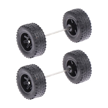 Esquirla 4 Pcs 1: 64 Roues avec Essieux de Roues de Voiture pour Modèle de Voiture Moulée sous Pression pour Adultes Enfants Noir