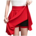 thumbnail image 1 of LNGOOR Jupe Patineuse Mini Plissée Extensible Décontractée pour Femmes avec Shorts Basique Polyvalente Taille Haute, 1 of 5