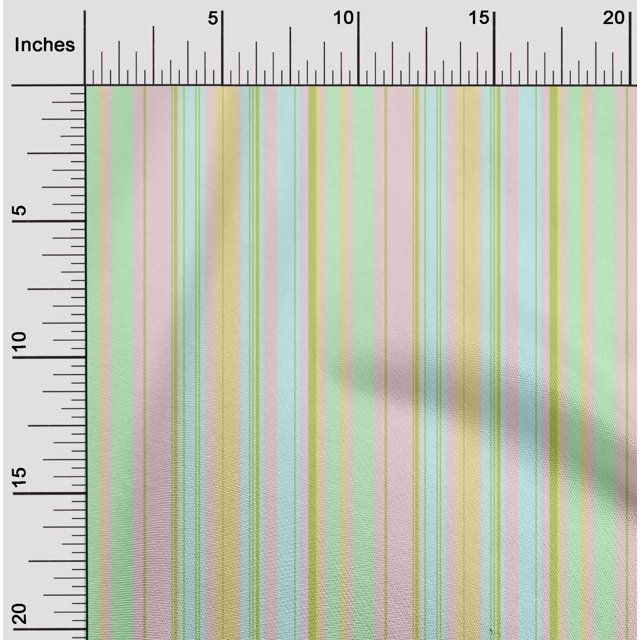oneOone Cotton Flex Fabric Multicolor Stripe Print Fabric By The Yard 40 Inch Wide