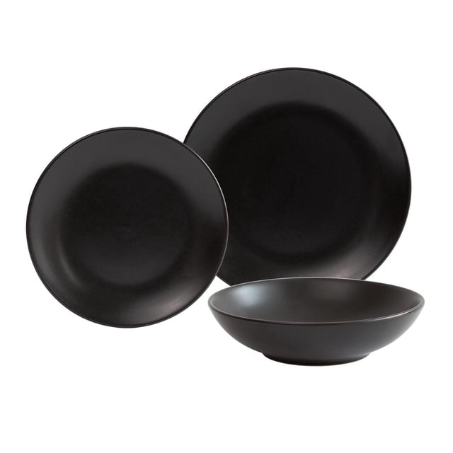 Safdie & Co. Luxury Premium Stoneware Tableware Dishware Dinnerset 12 Piece Set Ebony