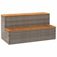 thumbnail image 1 of vidaXL Hot Tub Step Grey 100x50x50.5 cm Poly Rattan and Solid Acacia, 1 of 5