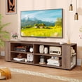 thumbnail image 4 of Costway Cubby TV Stand for TVs up to 65 with 8 Open Storage Shelves with Legs Rustic Brown, 4 of 9