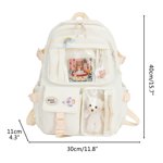 Kawaii Backpack Large Capacity Cute Bear Accessories Backpack For School Multi Pocket Japanese School Bag For Teen Girls