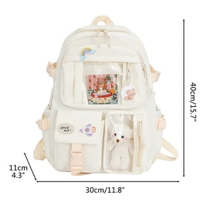 Sac à dos Kawaii Grande capacité Mignon ours Accessoires Sac à Dos pour l'école Multi Pocket Japonais Sac pour les adolescentes