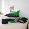 thumbnail image 5 of YST Patchwork Geometry 7 Piece Comforter Set Queen For Kids Teen Adults,Green Black Gray Bed In A Bag Geometric Triangle Bedding Comforter Sets Modern Abstract Bed Set Farmhouse Home Decor, 5 of 5