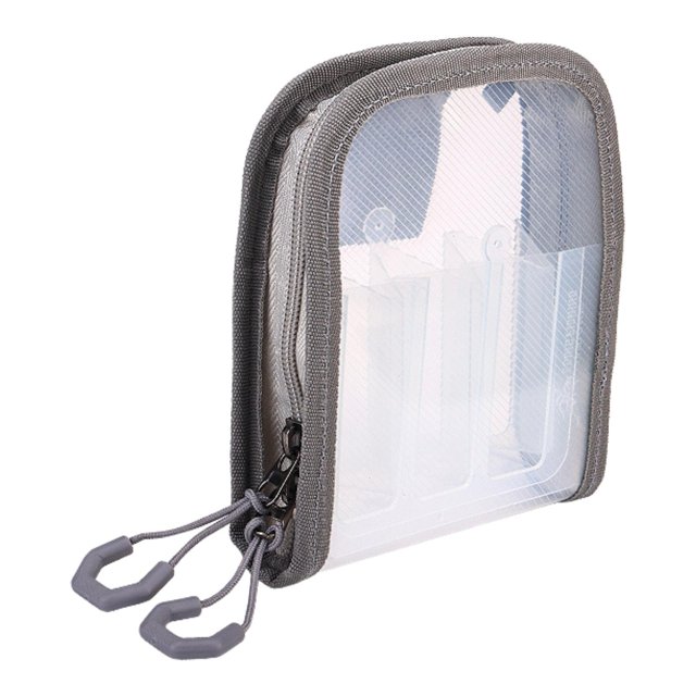 DYNWAVECA Fishing Lure Bag Fishing Squid Jig Storage Bag Protective Zipper Compact Accessory Protector Gear Carrying Portable Organizer Gray