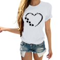 thumbnail image 1 of Pxiakgy Vente Chaude! Femmes T-Shirt Trèfle de la Saint-Patrick Béni Chanceux Irlandais T-Shirt à Manches Courtes Trèfle T-Shirt Graphique Hauts Mode Femme Décontracté Amour Imprimé Col Rond Haut à Manches Courtes T-Shirt, 1 of 4