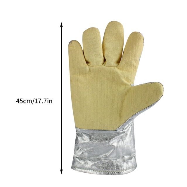 Yhmxh Tools,Home and Kitchen,Home Essentials Radiation Protection Aluminum Foil High Temperature Heat Long Gloves,Melting Boiler Fire Welding Work Can Resist Temperature Heat Five Finger Gloves