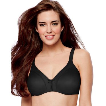 Bali Womens Double Support Soft Touch Cool Comfort Underwire Bra, 38C, Black