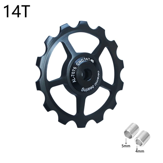 Mosiee Road Bike Rear Pull Guide Wheel Mountain Road Bike Bicycle Rear Derailleur 10T-17T Ceramic Wheel Pulley Rear Derailleur Parts