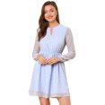 thumbnail image 1 of INSPIRE CHIC Robe Trapèze à Col en V Ras-du-Cou Métallique Brillante à Étoiles pour Femme, 1 of 6