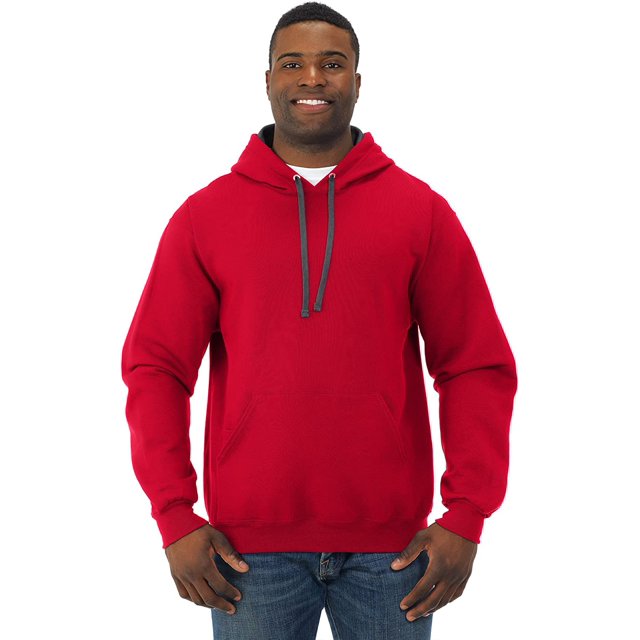 Fruit Of The Loom Mens Sofspun Hooded Sweatshirt, XL, Fiery Red