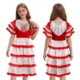 thumbnail image 1 of RUNQHUI Robe de Festival pour Filles Robe Flamenco Espagnole à Franges Jupe Maxi Lyrique à Volants Blanc 16, 1 of 6