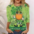 thumbnail image 2 of QIPOPIQ T-Shirts à Manches Longues pour Femmes à Col Rond St. Patrick's Day T-Shirts Tunique T-Shirt Imprimé Shamrock T-Shirt Vert Chanceux T-Shirt à Col Rond St Patricks Day T-Shirts Manches 3/4 Hauts T-Shirt Offres de Chemises des Fêtes, 2 of 4