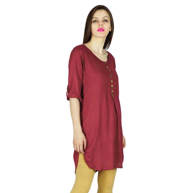 Phagun Kurta Imprimée de Designer Indien pour Femmes Kurti Ethnique Tunique Décontractée Robe en Rayonne
