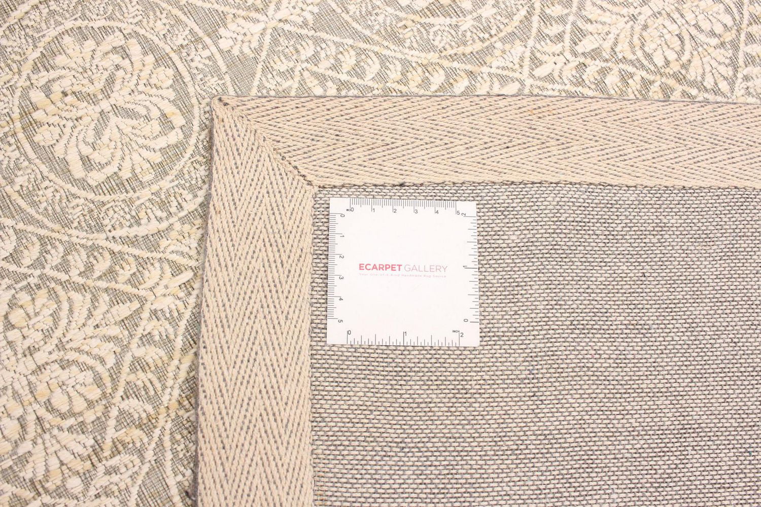 ECARPETGALLERY 4'4" x 6'7" Transitional Collage Handmade Area Rug for Living Room, Dining Room and Bedroom in Grey