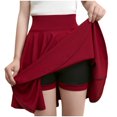 thumbnail image 1 of LNGOOR Jupe Patineuse Mini Plissée Extensible Décontractée pour Femmes avec Shorts Basique Polyvalente Taille Haute, 1 of 6