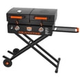 thumbnail image 1 of Blackstone Griddle 1550 Uses H Style Burner For Even Heating; 34 Inch Cooking Space; Rectangular; Single Side Shelf; Electric Ignition; With Scissor Leg Tailgater/Hood, 1 of 2
