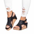 thumbnail image 4 of Dvkptbk Sandales Femmes Femmes Été Bout Rond Dames Sandales de Plage Boho Décontractées Chaussures Compensées Chaussures Femmes, 4 of 9