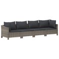 thumbnail image 3 of vidaXL Ensemble de Salon de Jardin 9 Pcs avec Coussins Gris en Rotin Poly, 3 of 5