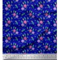 thumbnail image 1 of Soimoi Blue Velvet Fabric Diamond Geometric Printed Craft Fabric by the Yard 58 Inch Wide, 1 of 3