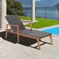 thumbnail image 1 of Costway Chaise Longue Inclinable de Patio en Rotin, Dossier Réglable, Bois d'Acacia, Jardin, 1 of 8