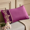 thumbnail image 4 of Solid Color Lace Embroidered Pillowcase Pair Soft Skin-Friendly Home Bedding Cover, 4 of 6