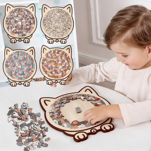 Puzzle En Bois Chat Morandi – 135 Pièces Forme Féline Unique, Extrêmement Difficile, Cadeau Pour Amoureux Des Chats