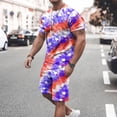 thumbnail image 1 of cllios 4th of July Outfit for Men 2 Piece Set Independence Day Mens Athletic Outfits Short Sleeve Shirts and Drawstring Shorts Set American Flag Matching Suits Independence Day Workout Tracksuits, 1 of 5