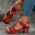 thumbnail image 2 of Sandals for Women, Fish Mouth Design with Hook-and-Loop Ankle Strap, Thick Block Heel, Faux Leather Upper, Cushioned Insole, Breathable Open-Toe, 2 of 9