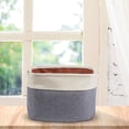 thumbnail image 1 of Sundries Storage Basket Foldable Cotton Linen Box For Home Bedroom Houseroom, 1 of 3