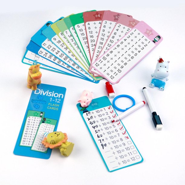 Cartes Flash Multiplication 0-12 – 15 Cartes Effaçables Avec 2 Marqueurs – Apprendre Les Tables En S'amusant