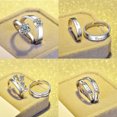 thumbnail image 3 of 2Pcs/set Men Women Couples Rings cuff rings Letters ring Wedding Party Crystal Letters Cuff Ring Love Matching Jewelry, 3 of 7