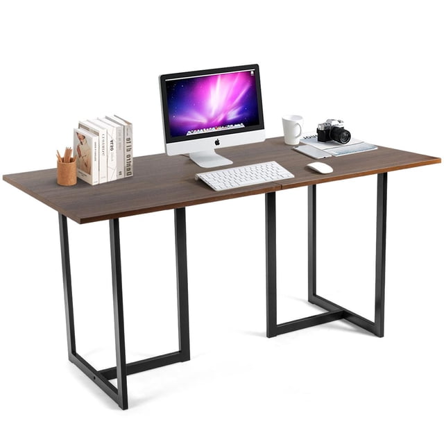 Giantex Bureau d'Ordinateur de 60 Pouces, Grande Table d'Écriture, Bureau d'Écriture Moderne et Polyvalent avec Surface Spacieuse, Poste de Travail d'Ordinateur Table d'Étude Bureau de Bureau à Domicile (60 Pouces x 30 Pouces x 30 Pouces)