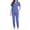 Light Blue, variant on Women's Scrubs Set, V-Neck Short Sleeve Top and Long Pants with Pockets, Lightweight Polyester Uniform for Medical, Nurse, or Caregiver