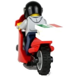 LEGO Ville: livreur de pizza homme avec moto