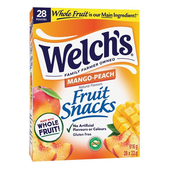 Welch's Fruit Snacks Mango-Peach Soft Fruit Snacks, 22g, 28 Packets