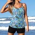 thumbnail image 4 of Matching Family Swimsuits Women Conservative Print Strappy Back Set Two Piece Swimsuits Swimdress, 4 of 9